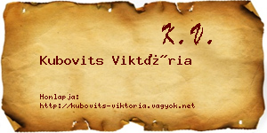 Kubovits Viktória névjegykártya